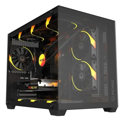 Gabinete Gamer Forcefield V2 Black Vulcan Vidro Temperado PCYES-Loja fs Informática 