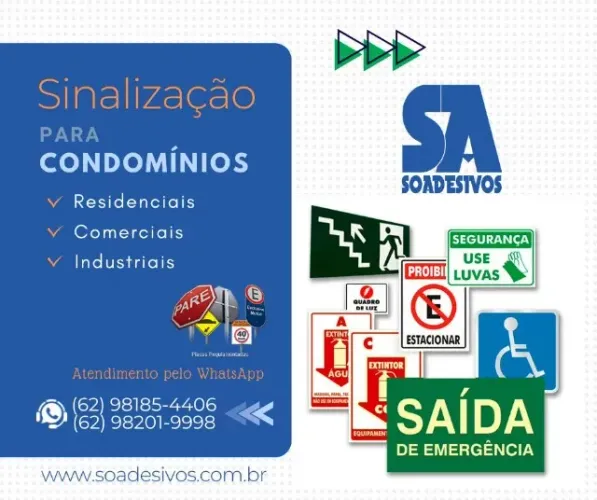 PLACAS DE SINALIZAÇÃO PARA CONDOMINIOS