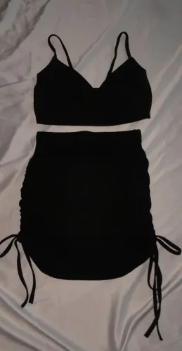 conjunto canelado preto