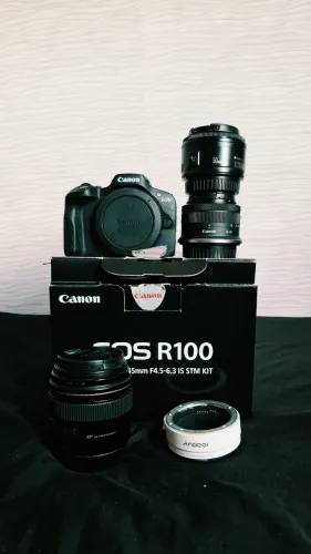 Canon r100 + kit completo ( leia a discrição, pra sair logo)