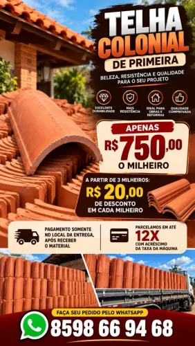 Telha colonial de primeira