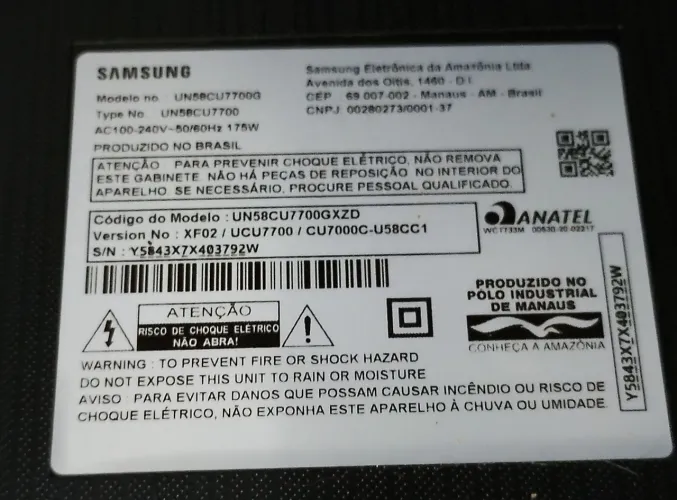 Vendo tv Samsung para aproveitamento de peças