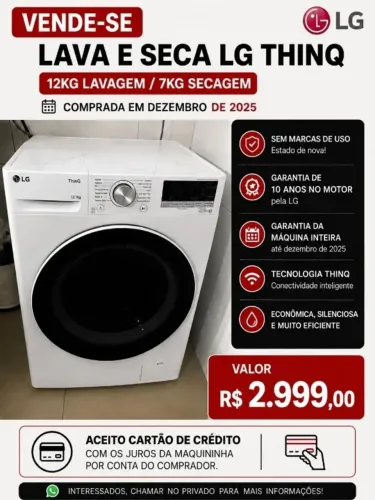 Lava e seca LG ThinG novíssima