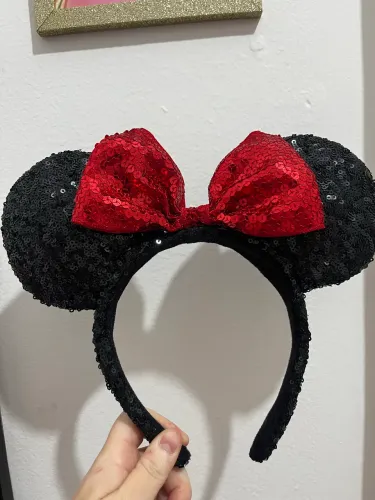 Tiara de Orelha Minnie em Lantejoulas Original Disney - Importada!!
