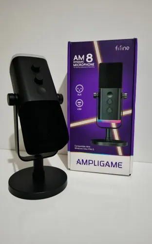 Microfene fofinho Am8 USB Gravação dinâmico Gamer RG preto