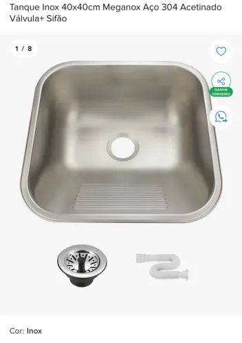 Tanque inox 40x40
