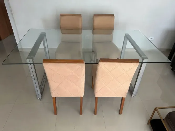 MESA DE VIDRO TEMPERADO 2,00m x 1,00m - 10mm