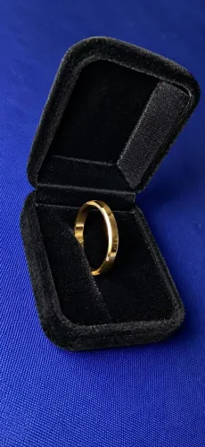 Aliança tungstenio 3mm banhada a ouro original 18k.