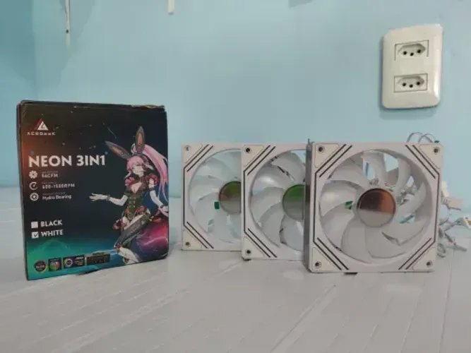 Kit 3 Fans Acegeek Neon 3IN1 ARGB White