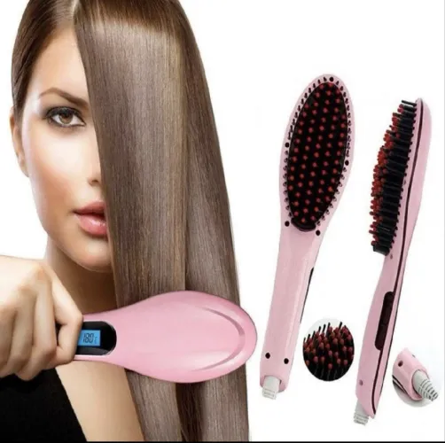 Escova alisadora Fast Hair Straightener HQT-906, prática e eficiente para alisar e modelar
