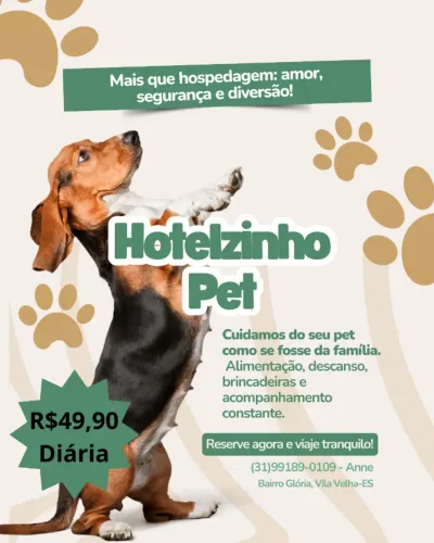 Hotelzinho para cães de pequeno porte