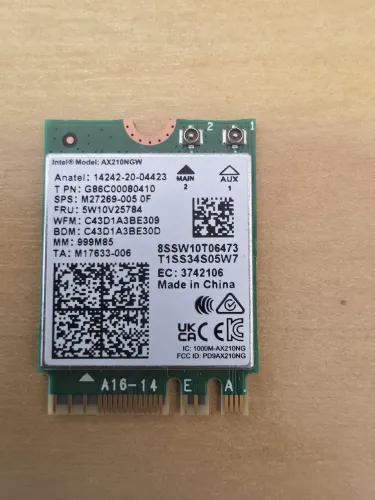 Placa wi-fi m.2 intel wi-fi 6e ax210 (ax210ngw)