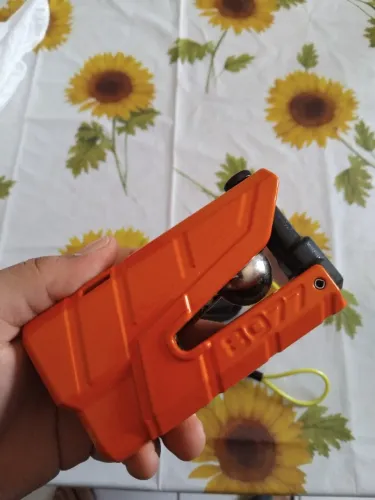 Trava De Disco C/ Alarme Abus 8077 (Laranja)