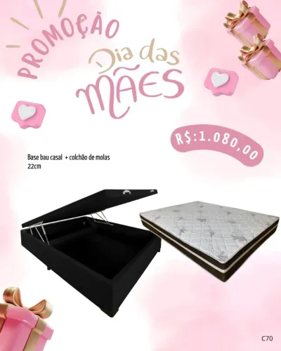 Cama Box bau casal + colchão molas ensacadas / pague na entrega / entregamos em até 48h