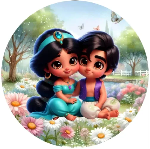 Painel Redondo 1,50x1,50 Aladdin Baby