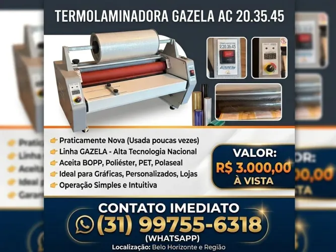 Vende-se Termolaminadora AC 20.35.45