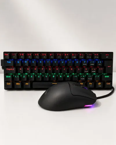 Kit gamer Redragon lakashimi Rainbow Switch Brown + mouse rise mode G1 pro black RGB