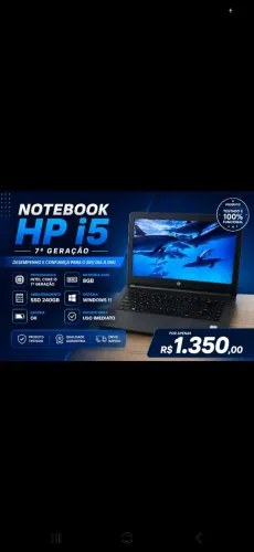 Notebook HP i5 da 7 geração, 8gb de memória, ssd 240gb, Windows 11 , bateria ok