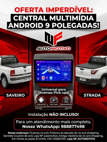 Central multimídia Android 9 polegadas