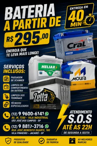 Baterias 60ah a partir de R$295,00