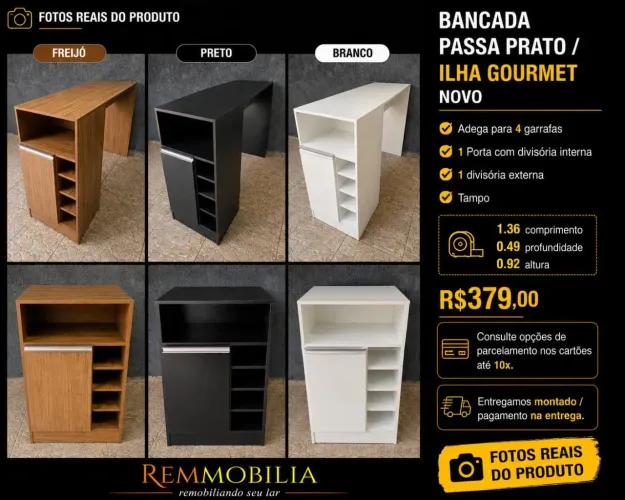 BANCADA PASSA PRATO NOVO ENTREGAMOS MONTADO