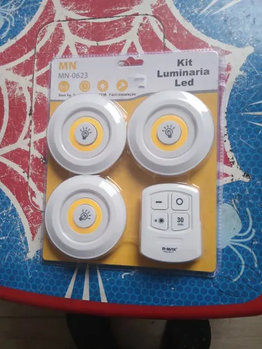 Luminária kit Led s/fio c/controle