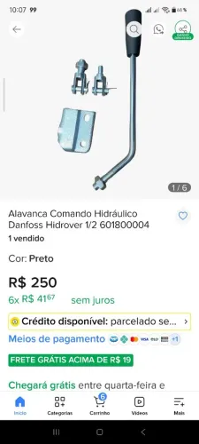 Alavanca acionadora hidráulica