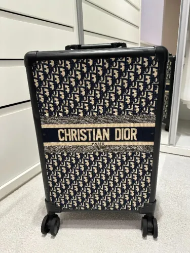 Mala Christian Dior Oblique Carry On Cabine Azul Marinho