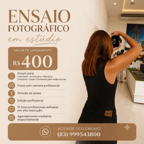 Ensaio fotográfico João Pessoa (Valor de lançamento R$400,00) 