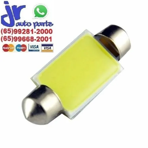 Lâmpada LED Torpedo Cob 12 LEDs Branca Placa Teto Porta Malas 31mm 36 mm 39mm 42mm
