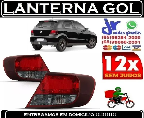 Par Lanterna Traseira Gol G5 2009 2010 2011 2012 Bicolor Fumê 
