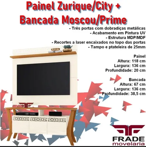 Sala conjunto  painel e rack 
