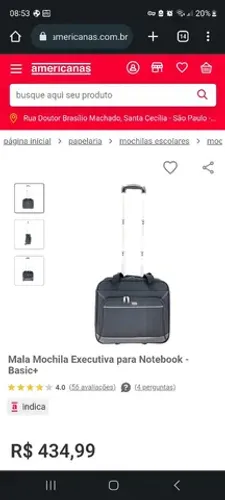 Mala de mão com rodinha laptop trabalho executiva