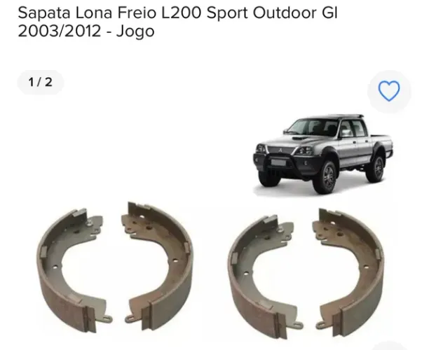 Sapata de freio mitusbishi l200 hpe