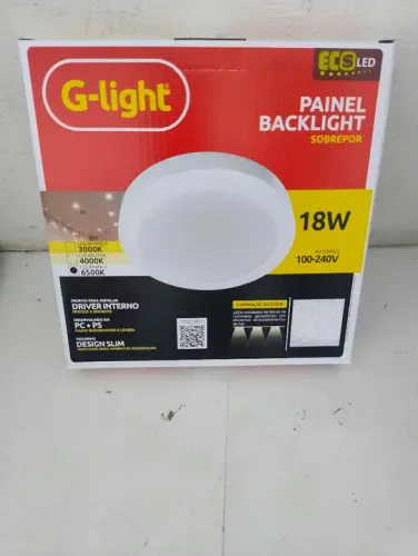 Painel kit C/3unids Redondo Backlight LED 18W G-light - Novo