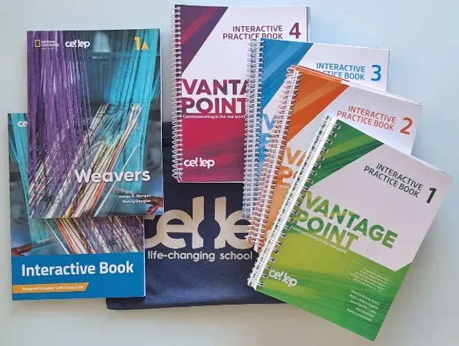 Kit material didático Cel.Lep + 2 livros de inglês