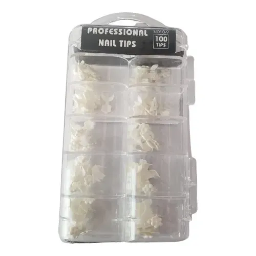 Tips Francesinha Branca Unhas Acrigel Alongamento 100und  Mc804041