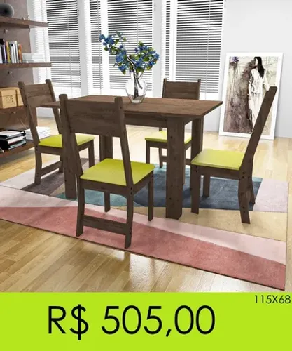 Mesa de jantar com cadeiras - parcelamos sem juros