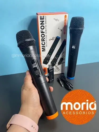 Microfones Sem Fio Dinâmico Profissional Recarregável V16U  Com Receptor USB