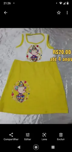 Vestidos infantis tamanho 2 4 e 6 anos