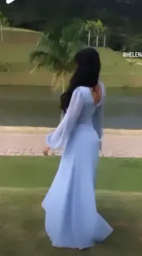 Vestido azul longo Dot 