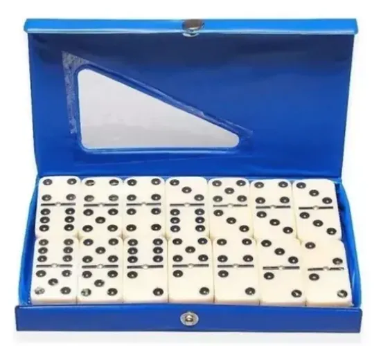 Jogo De Domino Profissional Grosso 12 mm Estojo C/28 Pecas (z314)