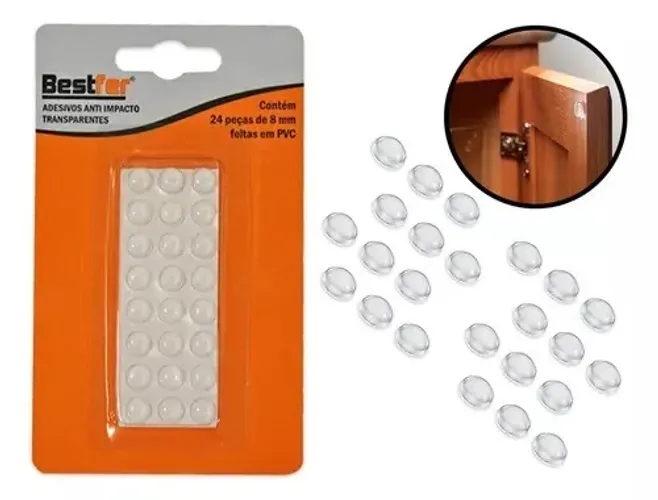 Adesivo Protetor Anti Impacto Bater Maçaneta Porta 24pçs 8mm