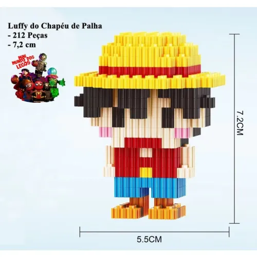 Luffy chapéu de Palha microblocos miniatura One Piece 