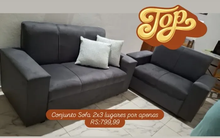 Conjunto de Sofá 2x3 lugares - Novo