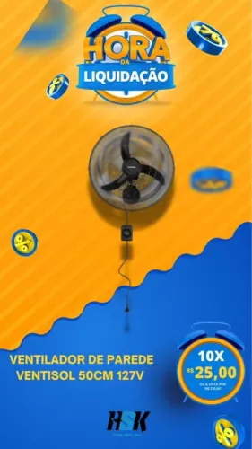 Ventilador parede 50cm 127v 130w