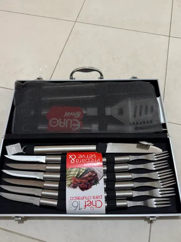Kit de Churrasco Chef com Maleta 16 Peças , Euro Home Grill