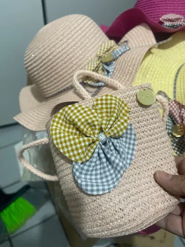 Kit menina chapéu e bolsa
