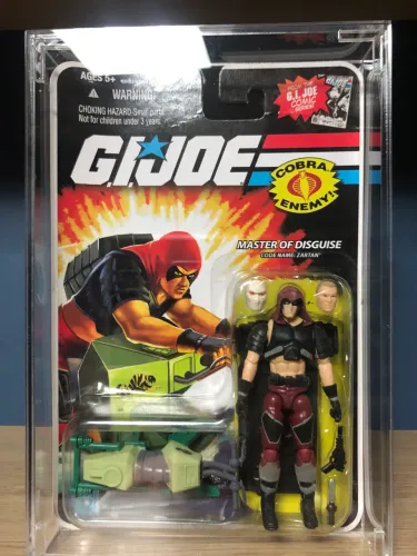 Boneco Gi Joe Hasbro Zartan Master of Disguise, lacrado e com case de acrílico 