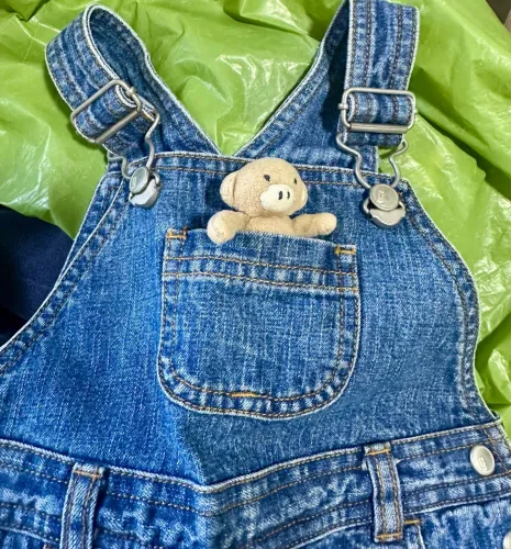 Jardineira Jeans Infantil com Ursinho